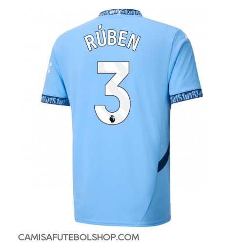 Camisa de time de futebol Manchester City Ruben Dias #3 Replicas 1º Equipamento 2024-25 Manga Curta